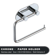 Porte-Papier Toilette Adhésif Chrome Sans Perçage - La Boutique Des Toilettes 