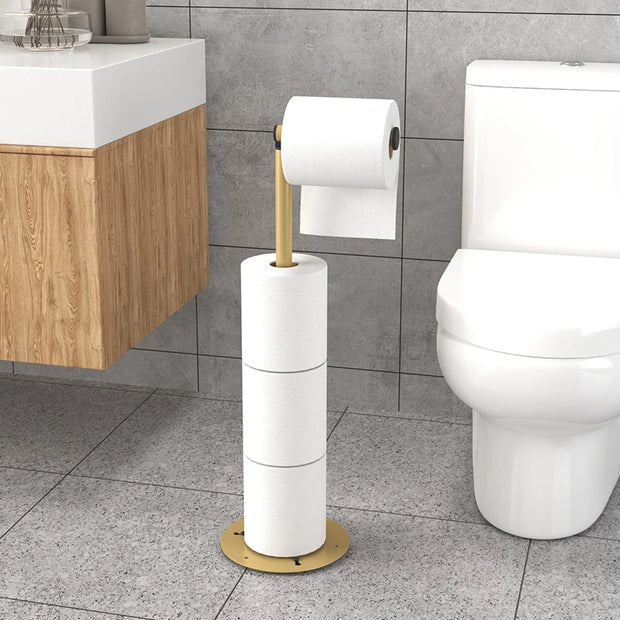 Porte-papier toilette vertical sans percer avec base stable