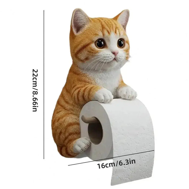 Support Papier Toilette Chat Réaliste 3D Mural pour WC - La Boutique Des Toilettes 