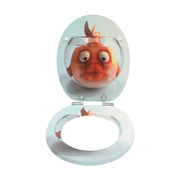 Abattant WC à descente lente motif poisson doré bois - La Boutique Des Toilettes 