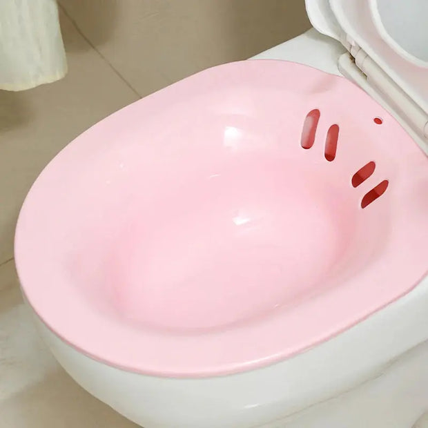 Bain de Siège Périnéal Rose pour Toilettes Disposant - La Boutique Des Toilettes 