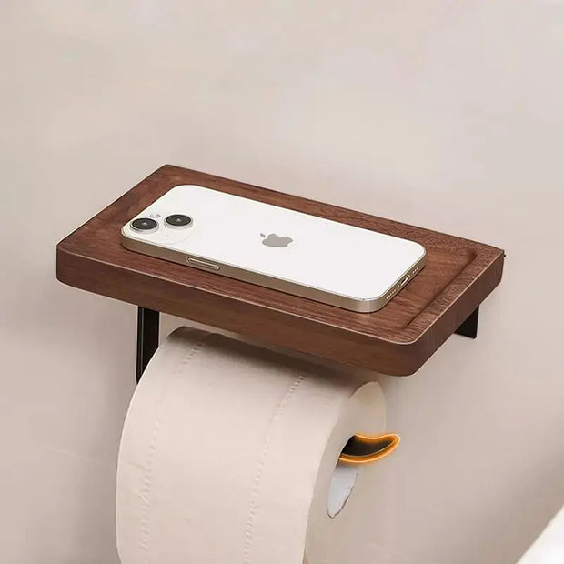 Porte-Papier Toilette Noyer Mural Design Moderne - La Boutique Des Toilettes 