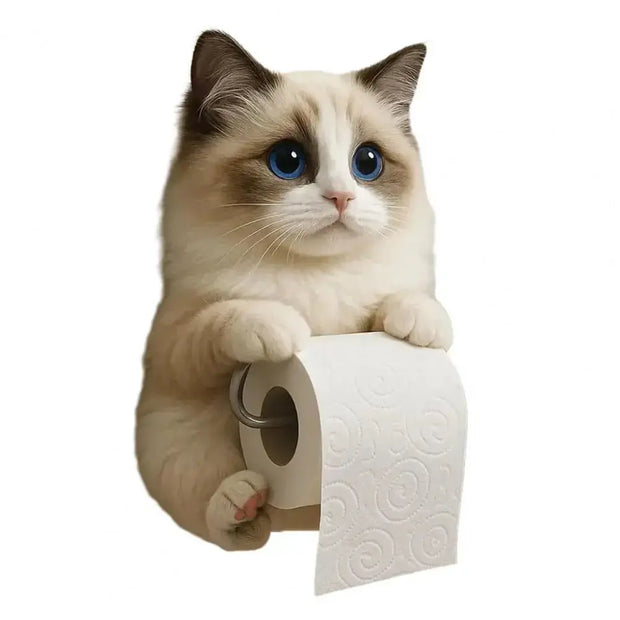 Support Papier Toilette Chat 3D Mural Salle de Bain Moderne - La Boutique Des Toilettes 
