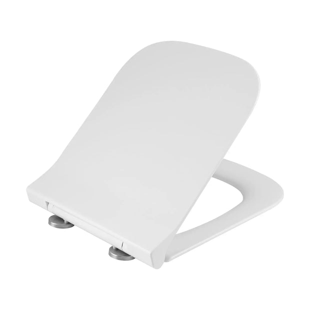 Abattant WC Carré Blanc Soft-Close Antibactérien - La Boutique Des Toilettes 