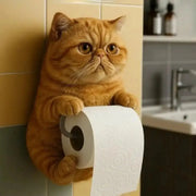 Support Papier Toilette Chat Réaliste 3D Mural pour WC - La Boutique Des Toilettes 