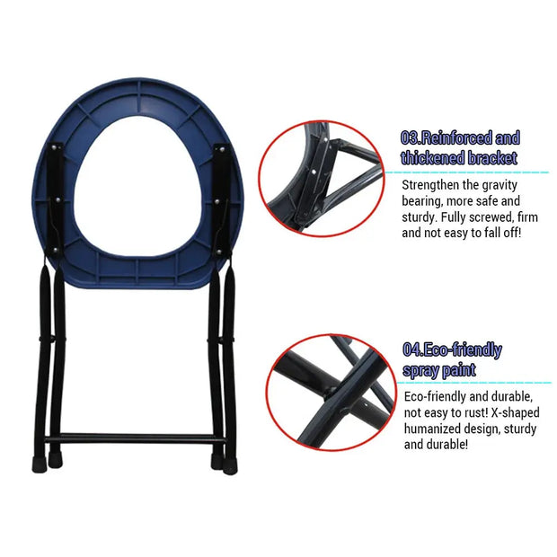 Siège WC Pliable Noir Portable pour Voyage et Camping - La Boutique Des Toilettes 