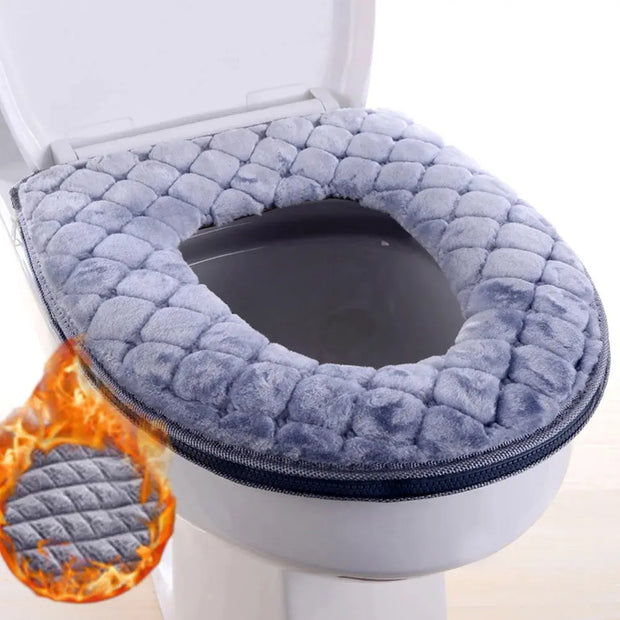 Coussin de Cuvette WC Gris Doux Lavable 37x44cm - La Boutique Des Toilettes 