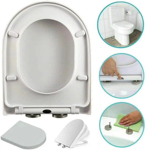 Abattant WC Blanc à Fermeture Douce et Antibactérien - La Boutique Des Toilettes 
