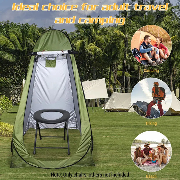 Siège WC Pliable Noir Portable pour Voyage et Camping - La Boutique Des Toilettes 