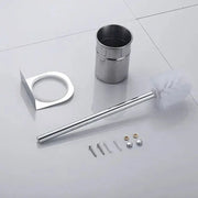 Brosse WC argentée en acier inox pour salle de bain - La Boutique Des Toilettes 