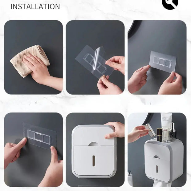 Boîte Murale Papier Toilette Étanche Grise Haute Capacité - La Boutique Des Toilettes 