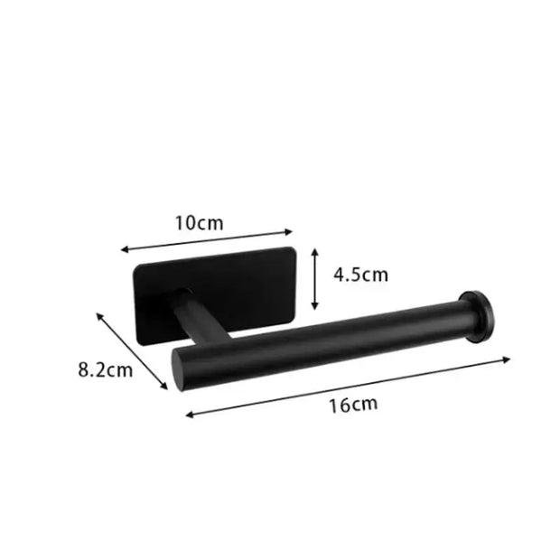 Porte-Papier Toilette Noir Adhésif Acier Inoxydable - La Boutique Des Toilettes 