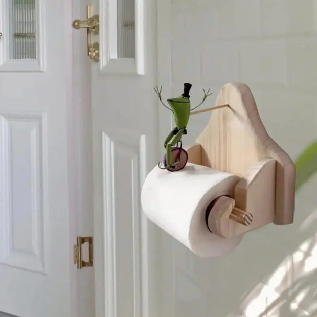 Porte-Papier Toilette Grenouille Vélo Déco WC Originale - La Boutique Des Toilettes 