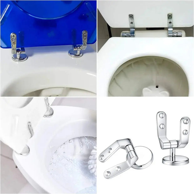 Charnières Universelles WC en Acier Inoxydable Argenté - La Boutique Des Toilettes 