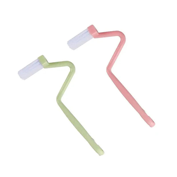 Set de brosses WC courbées manches longs - Vert/Rose - La Boutique Des Toilettes 