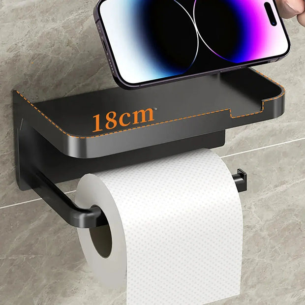 Support Papier Toilette Blanc Sans Perçage pour Salle de Bain - La Boutique Des Toilettes 