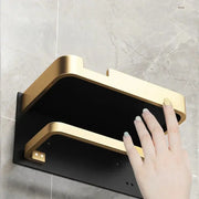 Support Papier Toilette Multifuntion Noir avec Étagère PVC - La Boutique Des Toilettes 