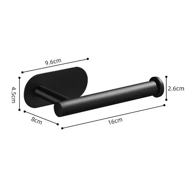 Porte-Papier Toilette Noir Acier Adhésif Sans Perçage - La Boutique Des Toilettes 