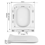 Abattant WC Carré Blanc Soft-Close Antibactérien - La Boutique Des Toilettes 
