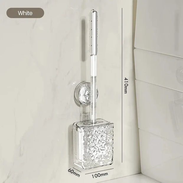 Brosse WC murale à ventouse grise poignée longue - La Boutique Des Toilettes 