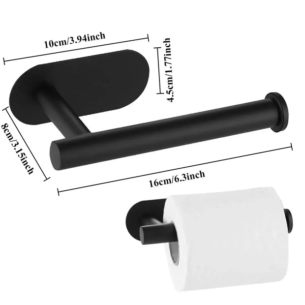 Porte-Papier Toilette Adhésif Argenté Sans Perçage - La Boutique Des Toilettes 