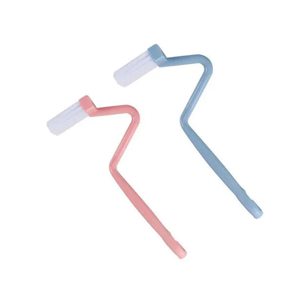 Brosse WC Longue Courbée 2pcs Bleu Rose Nettoyage Toilettes - La Boutique Des Toilettes 