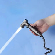 Douchette WC noire murale avec robinet double sortie