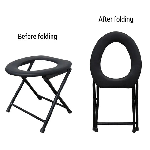 Siège WC Pliable Noir Portable pour Voyage et Camping - La Boutique Des Toilettes 