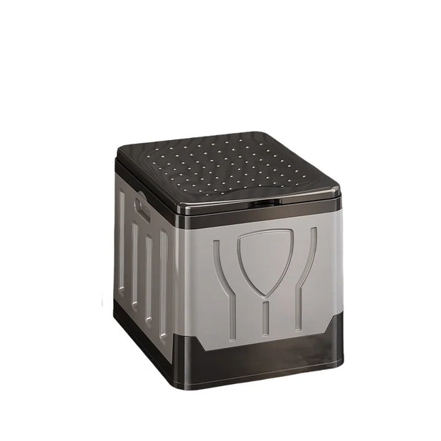 Toilette de camping pliable portable grise pour extérieur