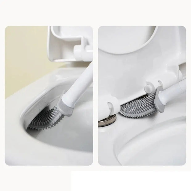 Brosse toilettes suspendue silicone manche long orange - La Boutique Des Toilettes 