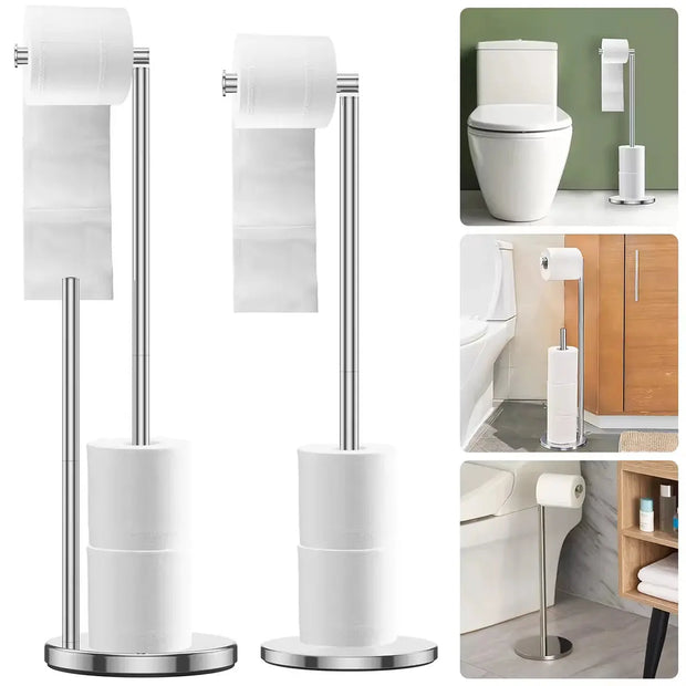 Support Papier Toilette Autoportant Acier Inoxydable Argenté - La Boutique Des Toilettes 