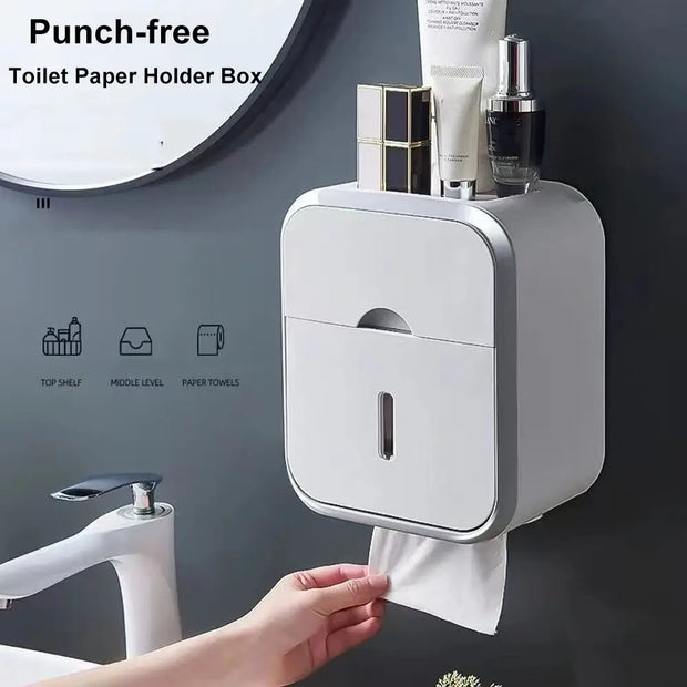 Boîte Murale Papier Toilette Étanche Grise Haute Capacité - La Boutique Des Toilettes 