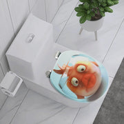 Abattant WC à descente lente motif poisson doré bois - La Boutique Des Toilettes 