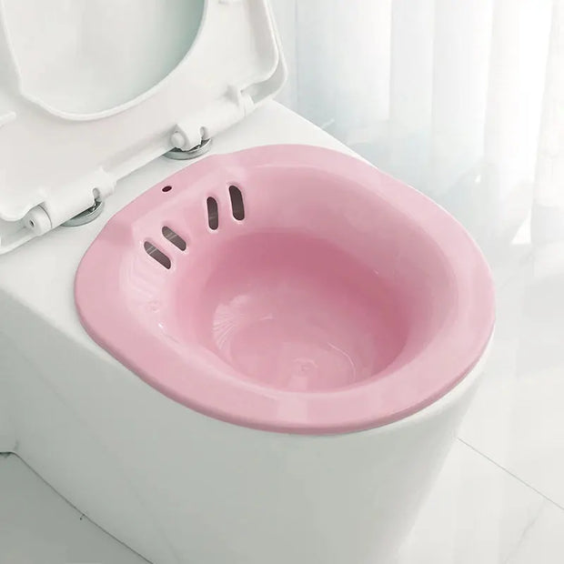 Bain de Siège Périnéal Rose pour Toilettes Disposant - La Boutique Des Toilettes 