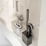 Brosse WC murale à ventouse grise poignée longue - La Boutique Des Toilettes 
