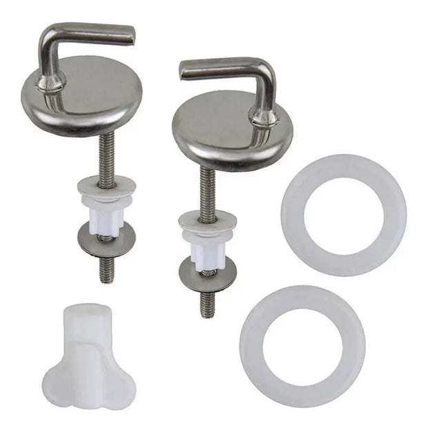Kit Charnières WC Inox Sans Bruit, 2 Pièces Fixation - La Boutique Des Toilettes 