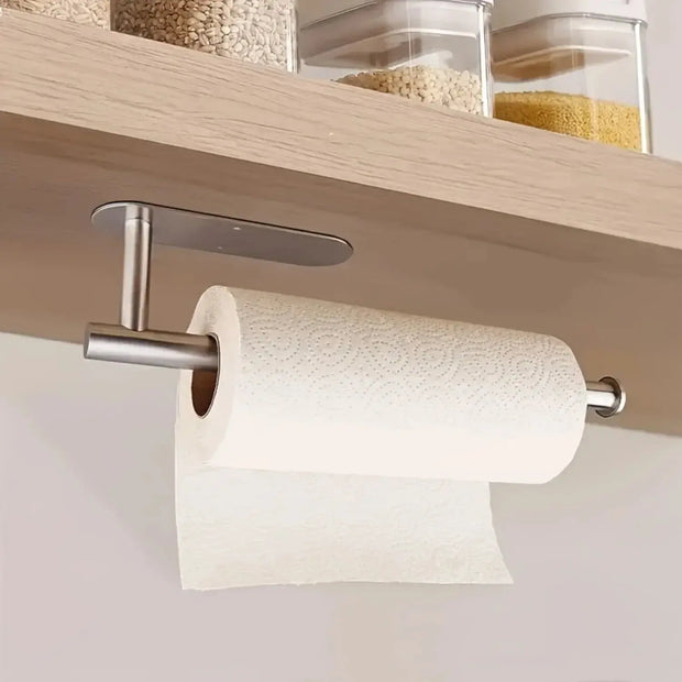 Porte-Papier Toilette Adhésif Argenté Sans Perçage - La Boutique Des Toilettes 