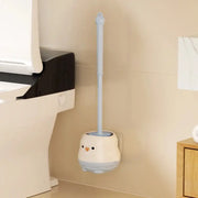 Brosse WC avec base et manche long bleu en plastique - La Boutique Des Toilettes 