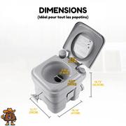Toilette portable 20L pour camping et caravane 130 kg