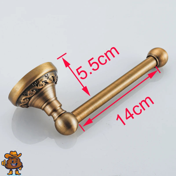 Porte-papier toilette mural vintage en laiton antique