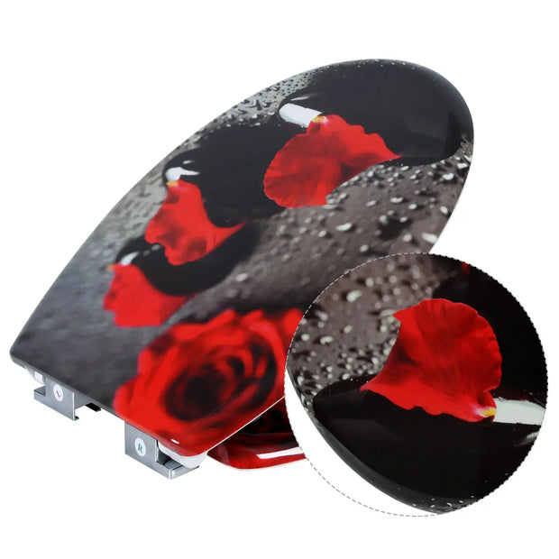 Abattant WC Rouge et Gris Soft-Close Universel Ajustable - La Boutique Des Toilettes 